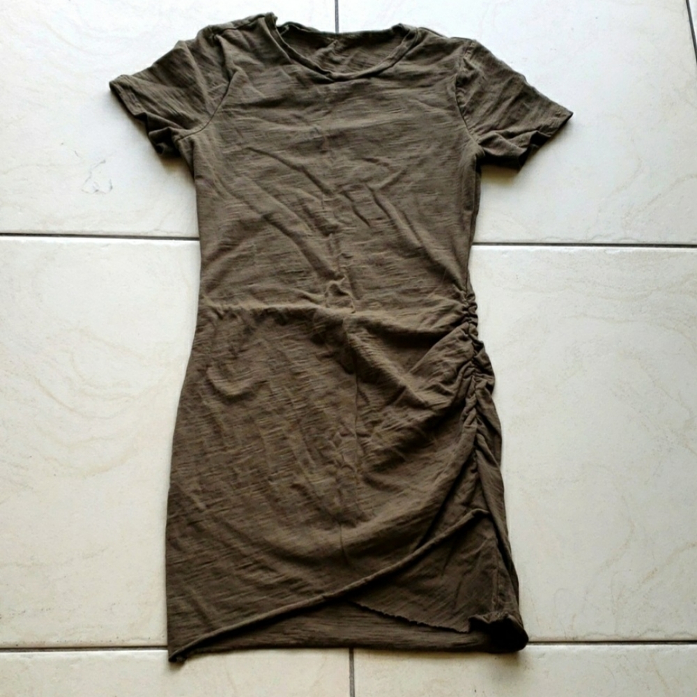 #10435-10 💥Short Sleeve Dress,S,Army Green.